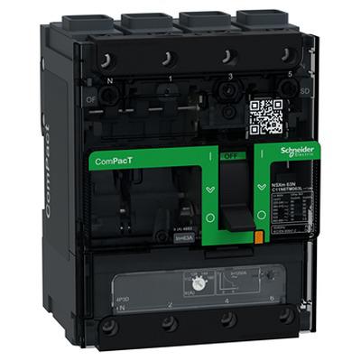 C11N6TM063L Schneider Electric, ComPacT, C11 Circuit Breaker 4-Pole 63 A, Breaking Capacity 10 kA, Surface Mount