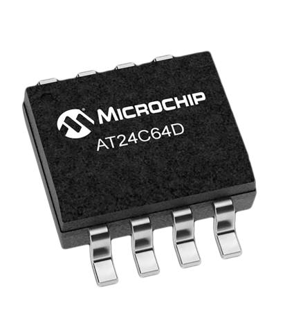 AT24C64D-SSHM-T Microchip ,  64 kB EEPROM,  550 ns 8-Pin SOIC Serial-I2C (2 Wire)