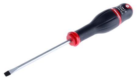 ATF5.5X100 Facom Slotted  Screwdriver, 5.5 x 1 mm Tip, 100 mm Blade, 209 mm Overall