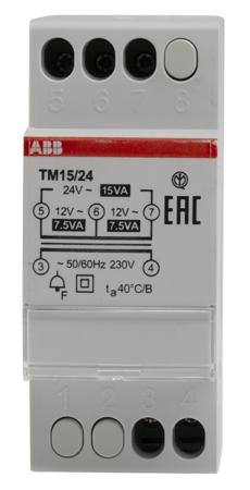 2CSM228745R0802 ABB 15W DIN Rail Transformer, 230V Primary, 24V Secondary