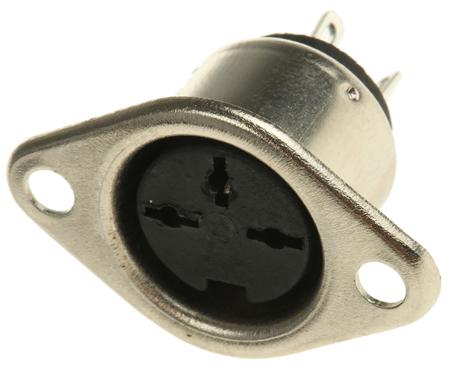 NYS324 REAN Products, NYS 3 Pole Din Socket, 2A, Female, Chassis Mount