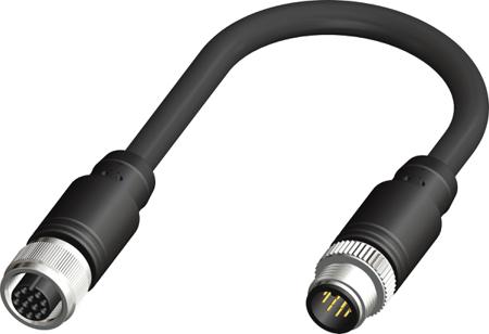 283-4952 RS PRO Straight Female 12 way M12 to Straight Male 12 way M12 Actuator/Sensor Cable, 2m