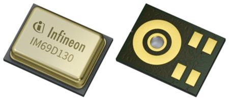 IM69D130V01XTSA1 Infineon 5 Pin Microphone, Omni-Directional, Surface Mount, Digital Output, LLGA, 3.6V