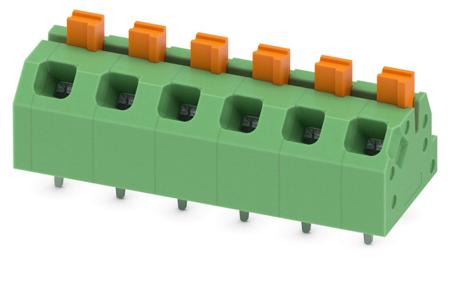 1862453 Phoenix Contact SPTAF 1/ 6-5.0-EL Series PCB Terminal Block, 6-Contact, 5mm Pitch, Through Hole Mount, 1-Row