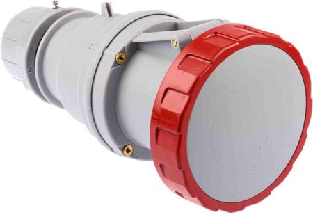 318-6346 Scame IP66, IP67 Red Cable Mount 3P+E Industrial Power Socket, Rated At 64A, 415 V