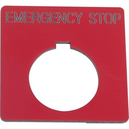 9001KN105RP Schneider Electric Legend Plate for Use with Push Button, EMERGENCY STOP