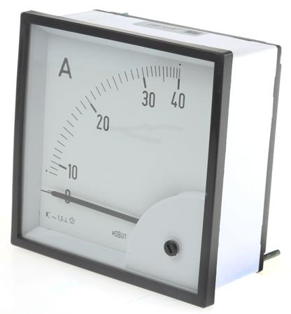 D96MIS40A/1-001 HOBUT D96SD Analogue Panel Ammeter 0/40A Direct Connected AC, 92mm x 92mm Moving Iron