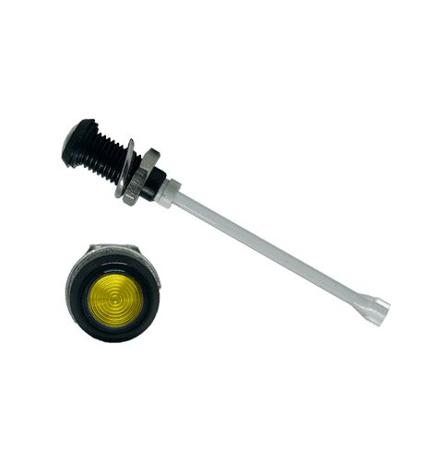 RHD-2140-F9PZY67PR  Bivar, Panel Mount Vertical LED Light Pipe, Yellow Round Lens