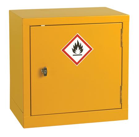 424-5364 RS Pro Yellow Steel Lockable 1 Doors Flammable Cabinet, 457mm x 457mm x 305mm
