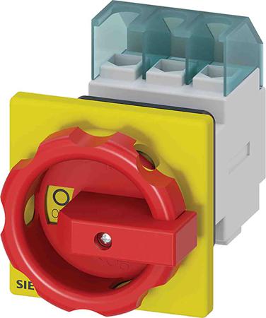 3LD2154-0TK53 Siemens 3P Pole Front Panel Isolator Switch - 25A Maximum Current, 7.5kW Power Rating, IP65