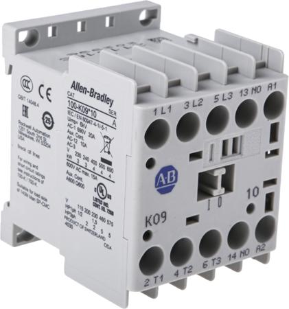 100-K09ZJ10 Allen Bradley 100 Series 100K Contactor, 24 V dc Coil, 3-Pole, 9 A, 4 kW, 3NO, 690 V ac
