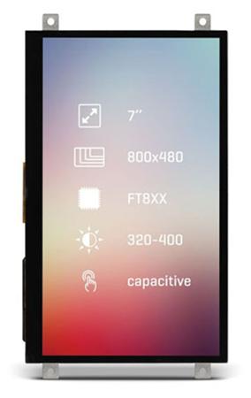MIKROE-2176 MikroElektronika  TFT LCD Colour Display / Touch Screen, 7in, 800 x 480pixels