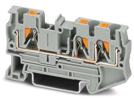 3211771 Phoenix Contact  PT 4-TWIN Series Grey, 0.2 → 6mm², Single-Level, Push In Termination, ATEX, IECEx