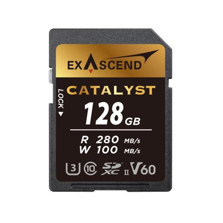 EX128GSDV60 Exascend 128 GB SDXC SD Card, Class 10, UHS-II (U3), V60