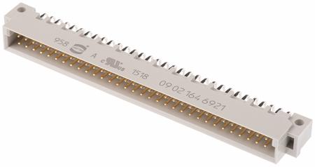 09021646921 HARTING DIN 41612 64 Way 2.54mm Pitch, Type Connector Class C2, 2 Row, Right Angle DIN 41612 Connector, Plug