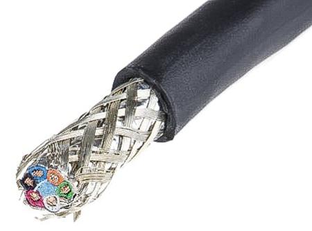 25271 BK005 Alpha Wire XTRA-GUARD 2 Series Data Cable, 1 Pairs, 2 Cores, 0.23 mm², Screened, 24 AWG, 30m, Foil and Braid Shield