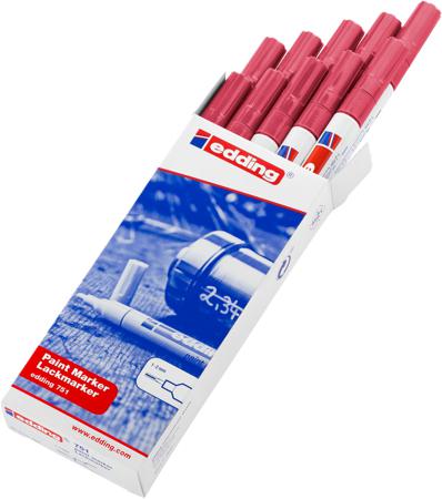 RS-4-751002 Edding Red 1 → 2mm Fine Tip Paint Marker Pen for use with Glass, Metal, Plastic, Wood