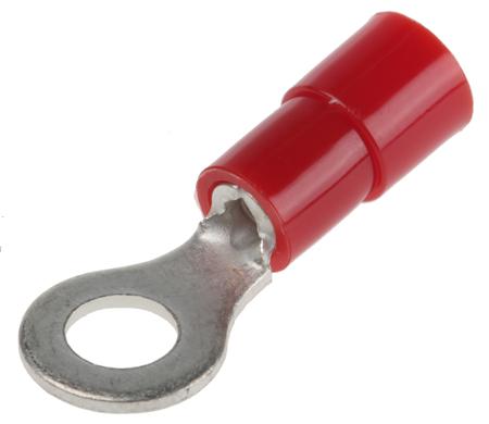 3240018 Phoenix Contact, 5/M4, C-RCI 1 Insulated Ring Terminal, M4 Stud Size, 0.5mm² to 1.5mm² Wire Size, Red