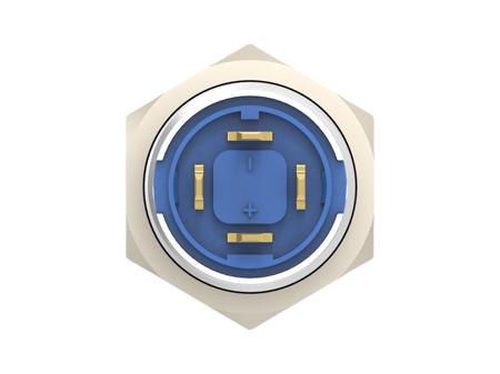 AV1210E712R04 TE Connectivity AV12 Series Illuminated Push Button Switch, Momentary, Threaded, 9mm Cutout, SPST, Blue LED, 12V, IP67