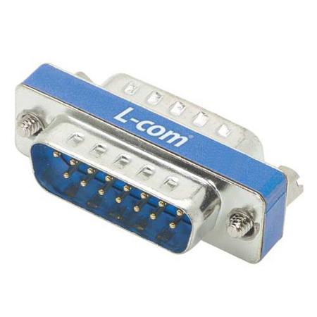 DGB15M L-Com D Sub Adapter Male 15 Way D-Sub to Male 15 Way D-Sub