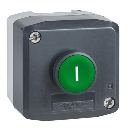 XALD102 Schneider Electric Harmony XALD NO Enclosed Push Button, IP66, IP67, IP69, IP69K 62mm Dark Grey/Light Grey Polycarbonate