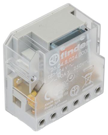 26-04-8-024-0000 Finder, 24V Coil Non-Latching Relay, 10A Switching Current Panel Mount, 260480240000