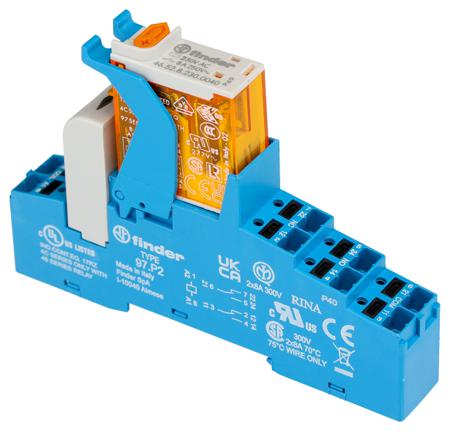 4C-P2-8-230-0060SPA Finder 4C Series[Blank] 230V ac DIN Rail Interface Relay Module, DPDT-2C/0, Push In