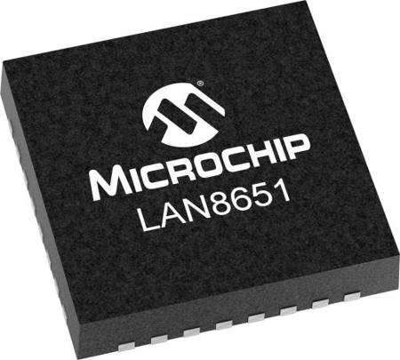LAN8651B1-E/LMX Microchip , Ethernet Controller, 10Mbps SPI, SPI, 3.3 V, 32-Pin VQFN