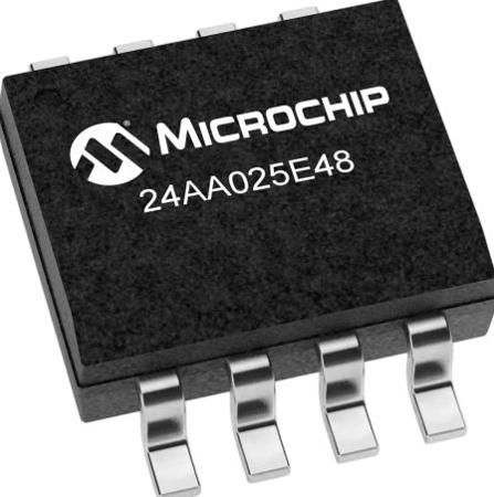 24AA025E48-I/SN Microchip ,  2 kB EEPROM 8-Pin SOIC 2 Wire I2C