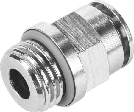 NPQH-D-G12-Q14-P10 Festo NPQH Series Straight Threaded Adaptor, G 1/2 Male to Push In 14 mm, Threaded-to-Tube Connection Style, 578351