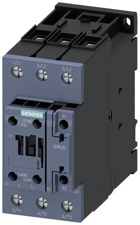 3RT2036-1AP60-0UA0 Siemens SIRIUS 3RT2 Contactor, 220 → 240 V Coil, 3-Pole, 50 A, 22 kW, 1 NO + 1 NC, 690 V