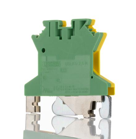0441119 Phoenix Contact 2-Way DIN Rail Earth Modular Terminal Block, 0.2 → 4mm², 24 → 12 AWG Wire, Screw Down,