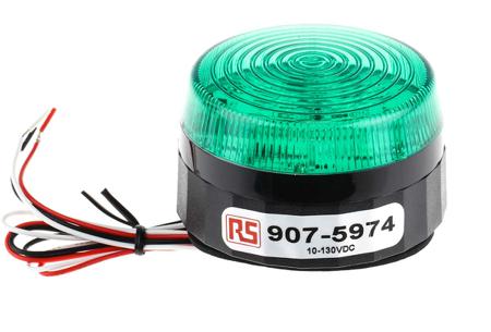 907-5974 LED, Flashing Beacon LLP Series, Green, Screw Mount, 10 → 100 V dc