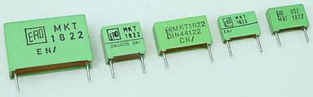 MKT1822468255 Vishay MKT 1822 Polyester Film Capacitor, 160 V ac, 250 V dc, ±10%, 680nF, Through Hole