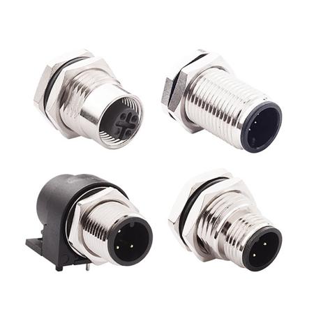 860-008-113R004 Norcomp M Series, 8 Pole Panel Mount M12 Connector Plug, Male Contacts, IP67