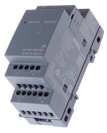 6ED1055-1FB00-0BA2 Siemens LOGO! Series I/O module for Use with LOGO! 8, LOGO! 8.2, 115 V ac/dc, 230 V ac/dc Supply, Relay Output,