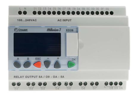 88974163 Crouzet Millenium 3 Series Logic Module, 230 V ac Supply, Relay Output, 16-Input, Digital Input