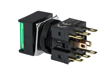 A165L-AGA-24D-2 Omron Omron A16 Illuminated Green Push Button DPDT-NO/NC Alternate