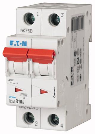 242401 PLSM-C10/2-MW Eaton xPole MCB, 2P, 10A Curve C, 48V DC, 10 kA Breaking Capacity