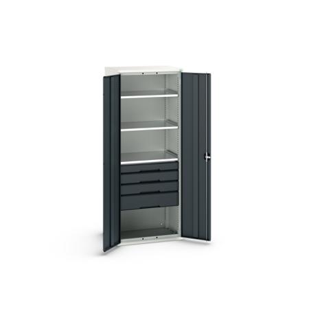 16926457-19 Bott 2 Door, 4 Drawer Sheet Steel Cupboard, 800 x 550 x 2000mm