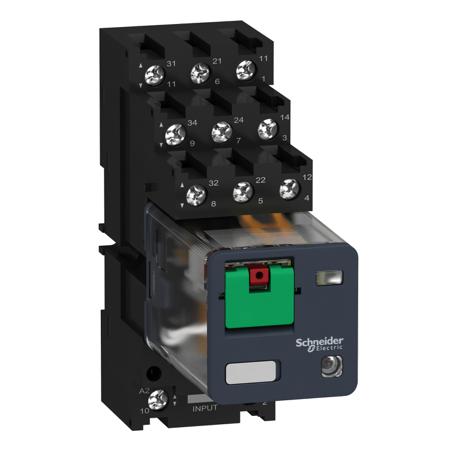 RUMC32F7 Schneider Electric, 120V Coil Relay Interface Module 3CO, 10A Switching Current Plug In,