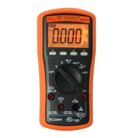 55500084 Tempo MM200 Handheld Digital Multimeter, 10A ac Max, 6mA dc Max, 1000V ac Max