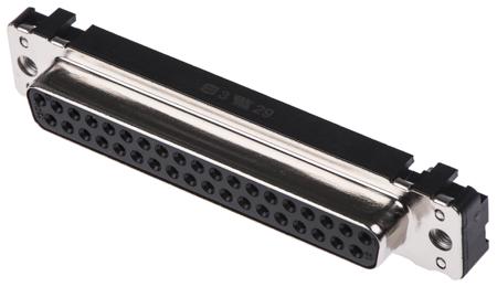 09664117501 HARTING 37 Way Through Hole D-sub Connector Socket, 2.76mm Pitch, with M3 Threaded Inserts