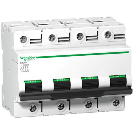 A9N18524 Schneider Electric Acti 9 C120H MCB, 4P, 100A Curve D