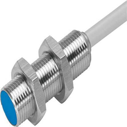 SIEN-M12B-NS-K-L Festo Inductive Threaded Barrel Proximity Sensor, M12, 2 mm Detection, NPN NO, 10 → 30 V dc