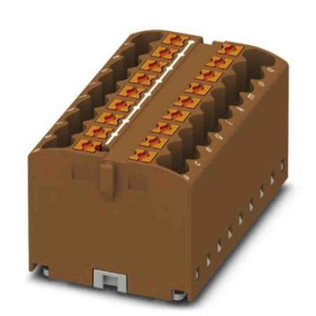 3273318 Phoenix Contact Distribution Block, 18 Way, 4mm², 24A, 450 V, Brown