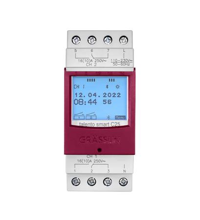 43-03-0003-1 2 Channel Digital DIN Rail Time Switch Measures Days, Hours, Minutes, Seconds, 12 → 24 V ac/dc