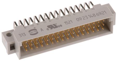 09231486921 HARTING DIN 41612 48 Way 2.54mm Pitch, Type Connector Class C2, 3 Row, Right Angle DIN 41612 Connector, Plug