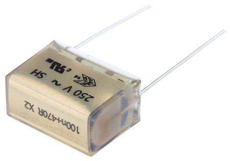 PMR209MC6100M470R30 KEMET RC Capacitor 100nF 470Ω Tolerance ±20% 250 V ac, 630V dc 1-way , Through Hole, PMR209