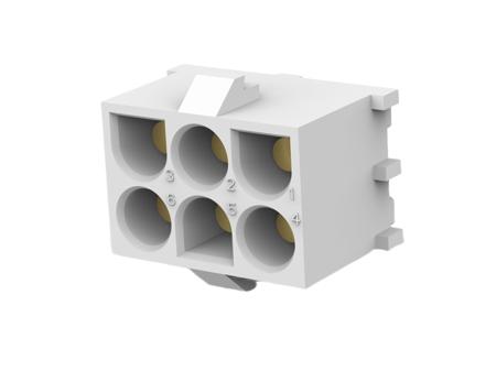 350762-5 TE Connectivity MATE-N-LOK Series Vertical Board Mount PCB Header, 6 Contact(s), 6.35mm Pitch, 2 Row(s), Shrouded